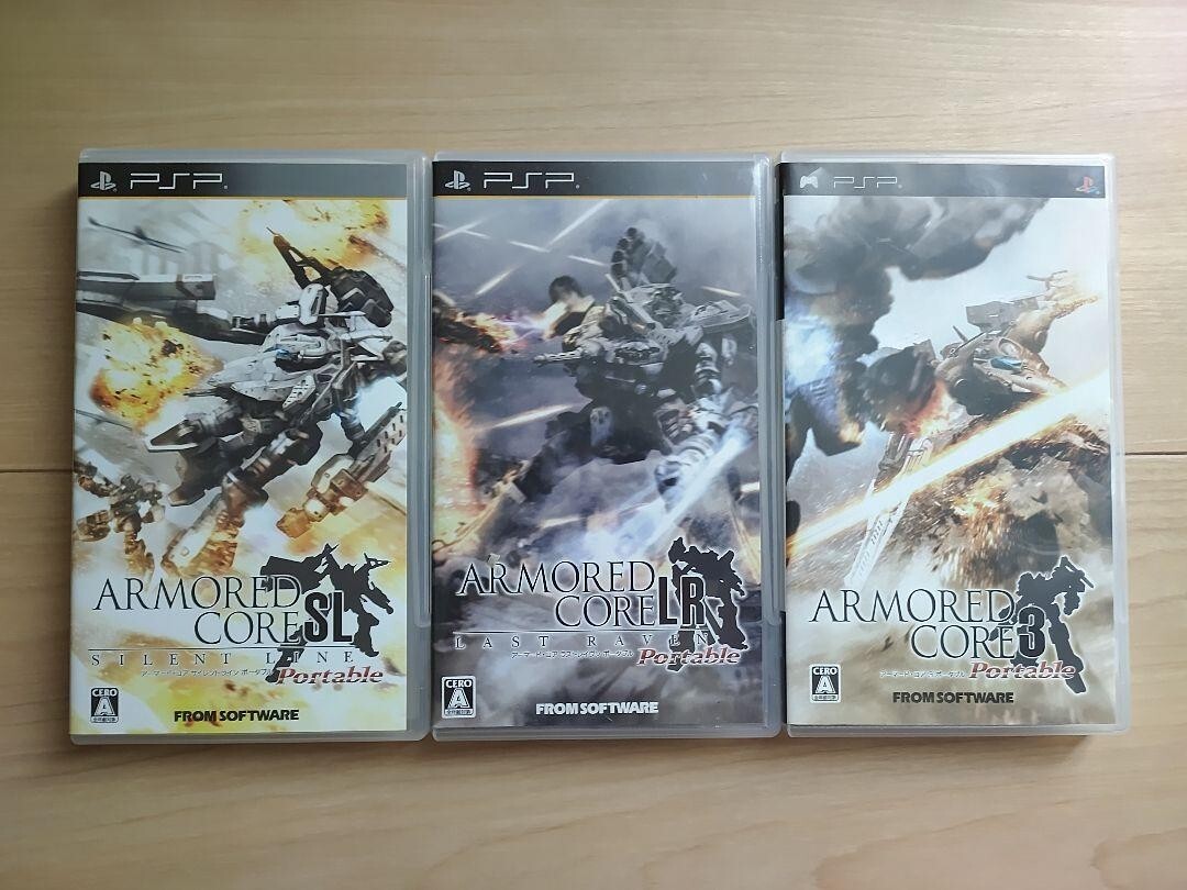 Armored Core 3 Silent Line Last Raven set 3Games set Sony PSP