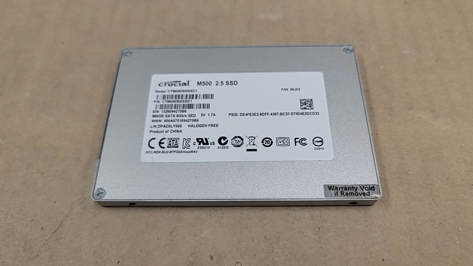 Crucial CT960M500SSD1 960GB M500 2.5