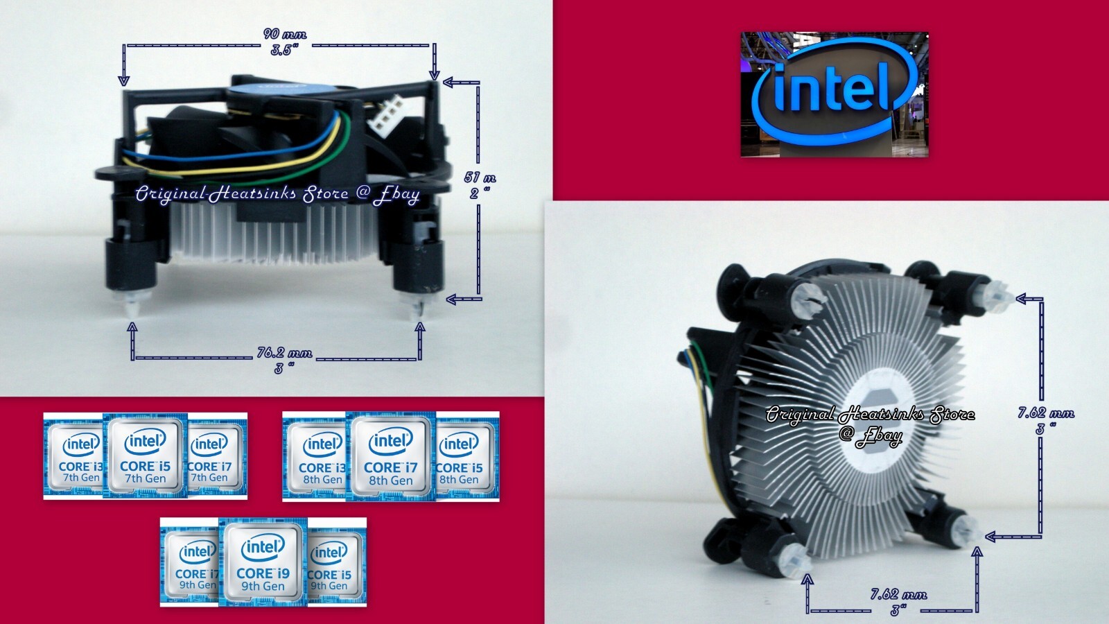 8th Gen Intel Core i7-8700 Cooling Fan Heatsink for Desktop PC