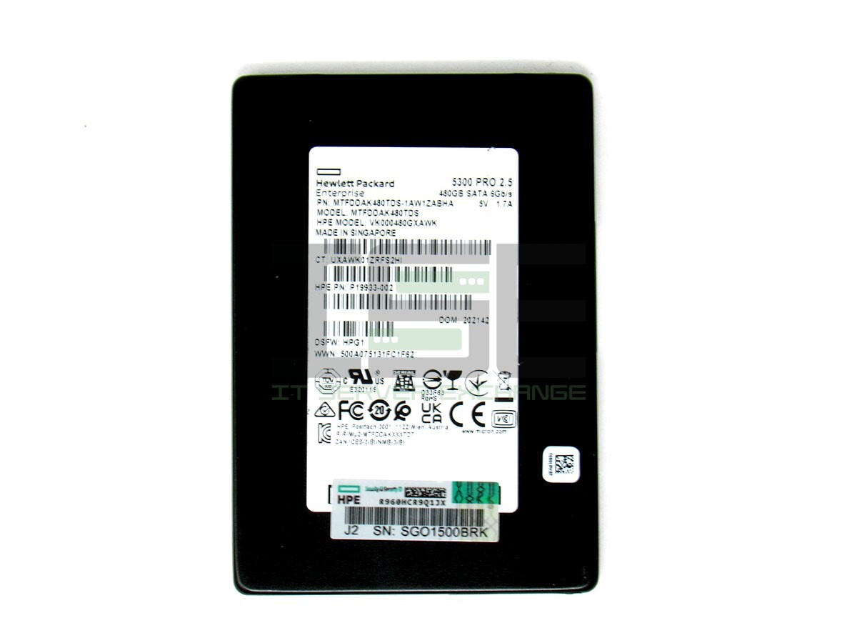 VK000480GXAWK HPE 480GB SATA 6G RI SFF SC 5300P SSD P19933-002 | eBay