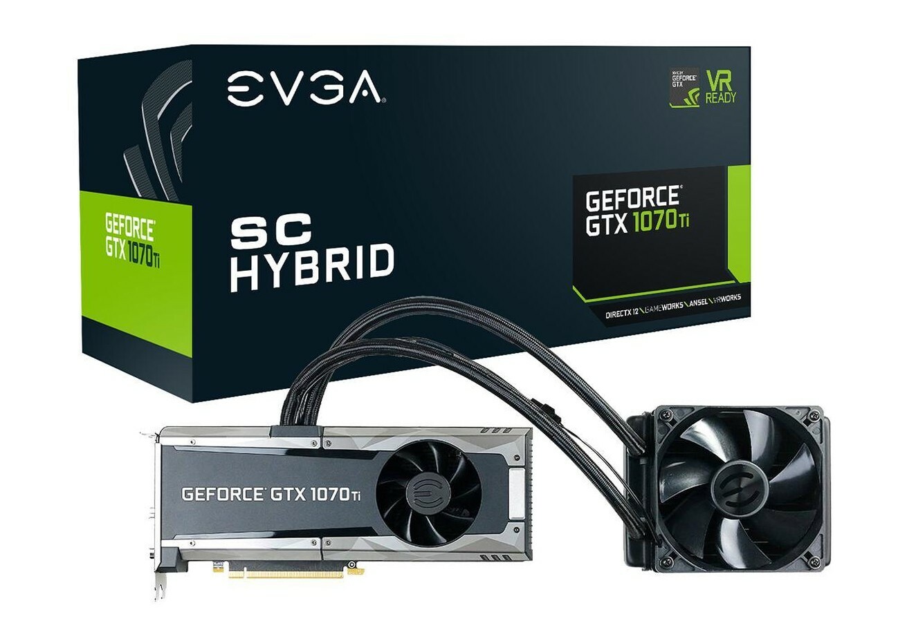 EVGA GTX GeForce 1070ti HYBRID Graphics Card With Integrated Water