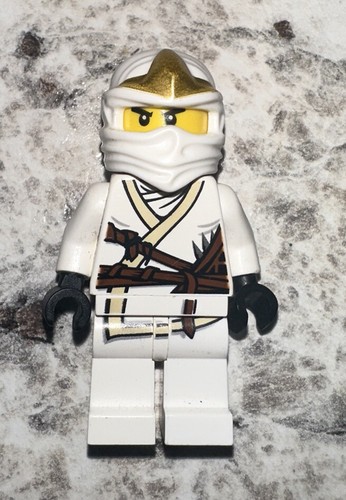 LEGO Ninjago Minifigure White Zane ZX with Gold Helmet 30086 Rare