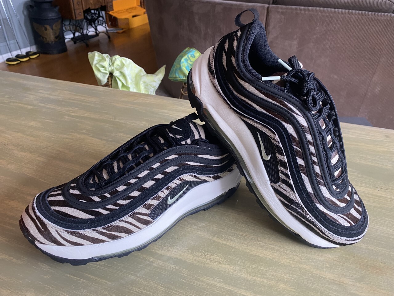 NEW Nike Air Max 97 G NRG Golf Shoes Zebra Black White Jade Aura