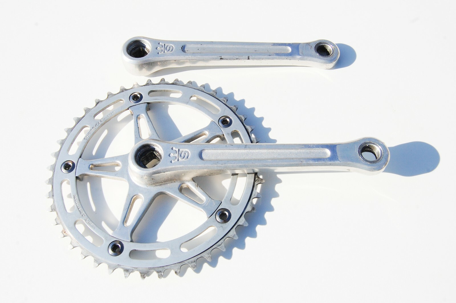 VINTAGE SUGINO CRANKS MIGHTY COMPETITION 44T CRANKS JAPAN PISTA