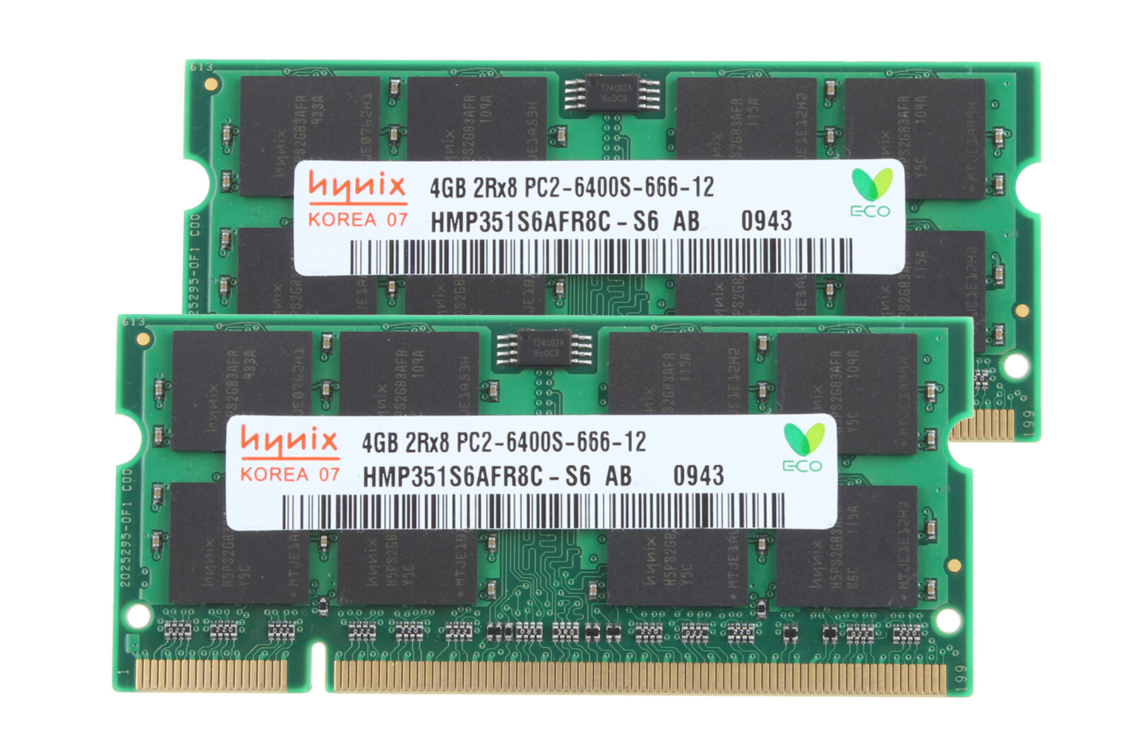 Hynix 8GB KIT 2X 4GB 2RX8 PC2-6400S-666-12 RAM DDR2-800MHz SODIMM