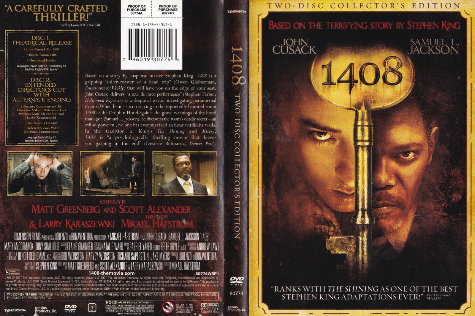 1408 (Widescreen DVD, 2007, 2-Disc Set, Collectors Edition