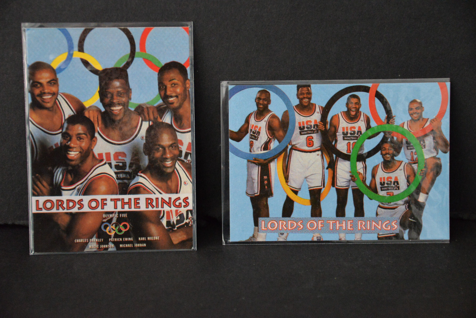 MICHAEL JORDAN 1992 DREAM TEAM USA LORDS of the RINGS 2 Card Set