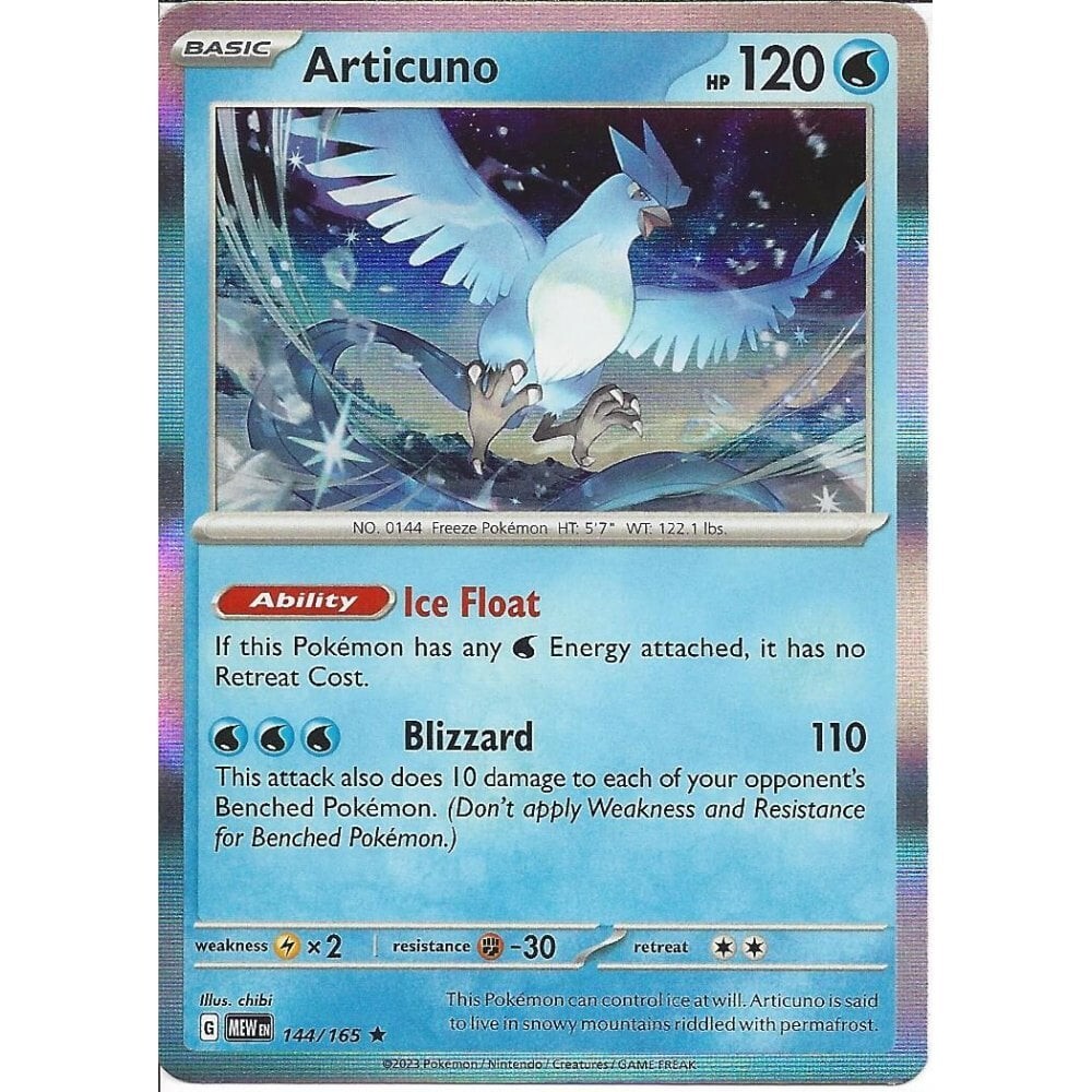 Articuno 144/165 Holo Rare Pokemon 151 English | eBay