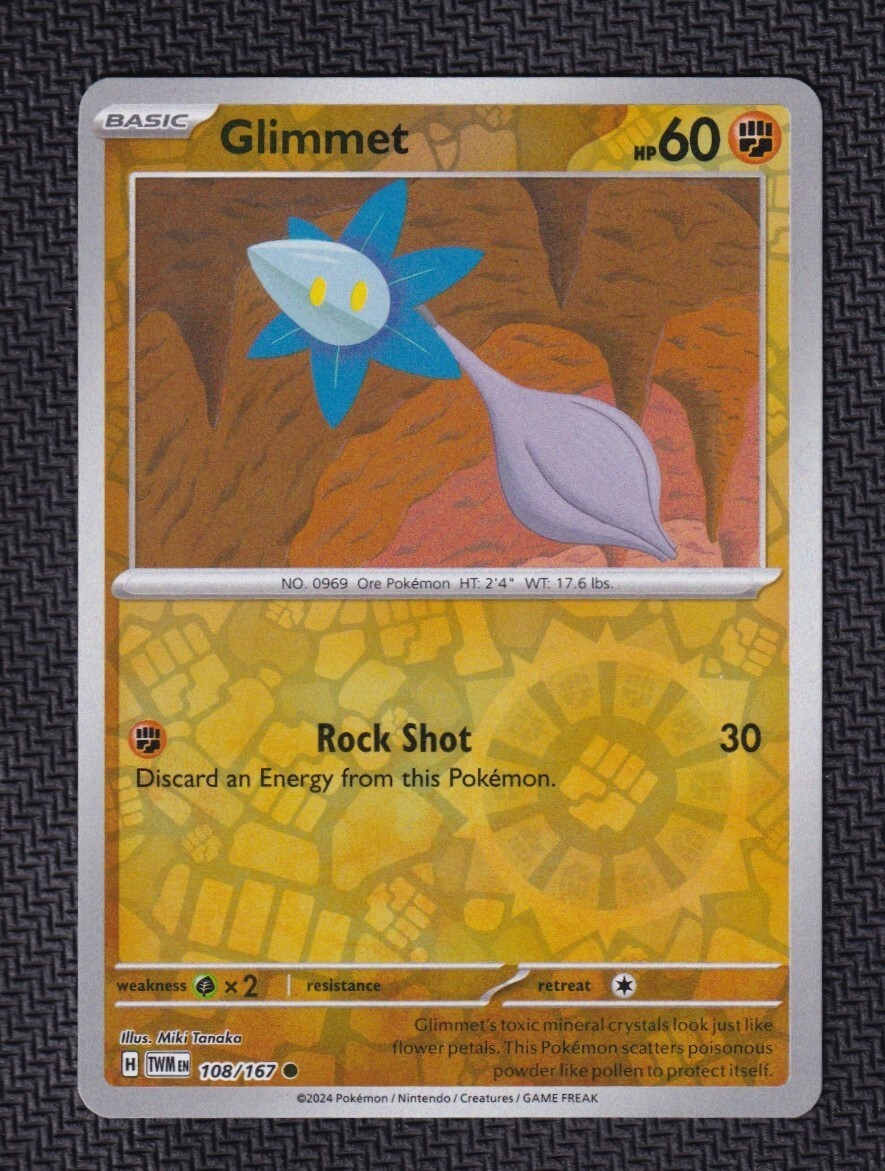 Glimmet 108/167 Reverse Holo NM / M - Twilight Masquerade Pokemon