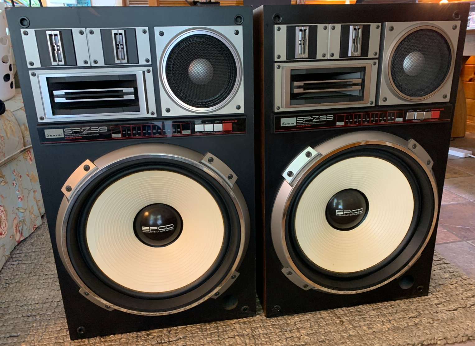Vintage 1980s 80s Sansui SP-Z99 4-Way Loud Floor speakers 320