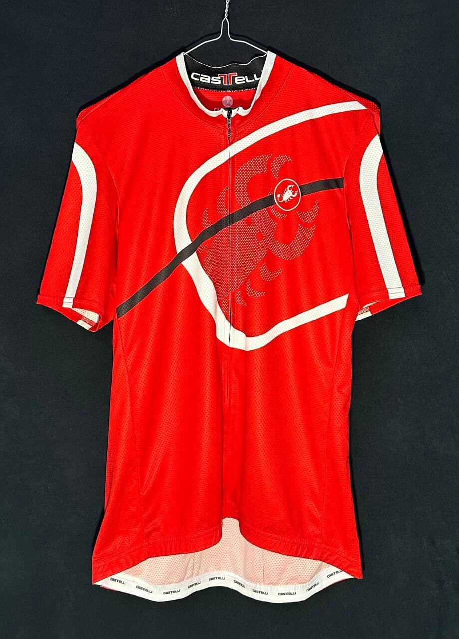 Castelli Cycling Jersey shirt Short Sleeve Full Zip Big Logo
