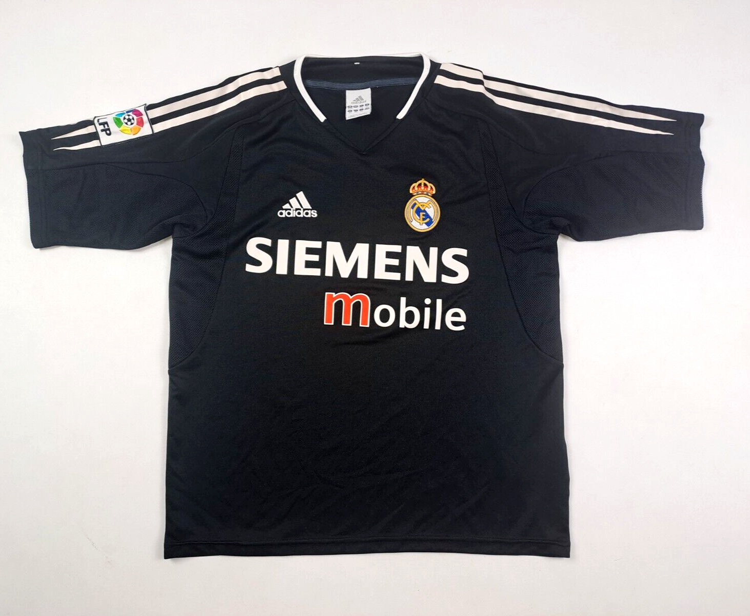 Real Madrid Siemens adidas shirt jersey black size uk 32/34 164 cm