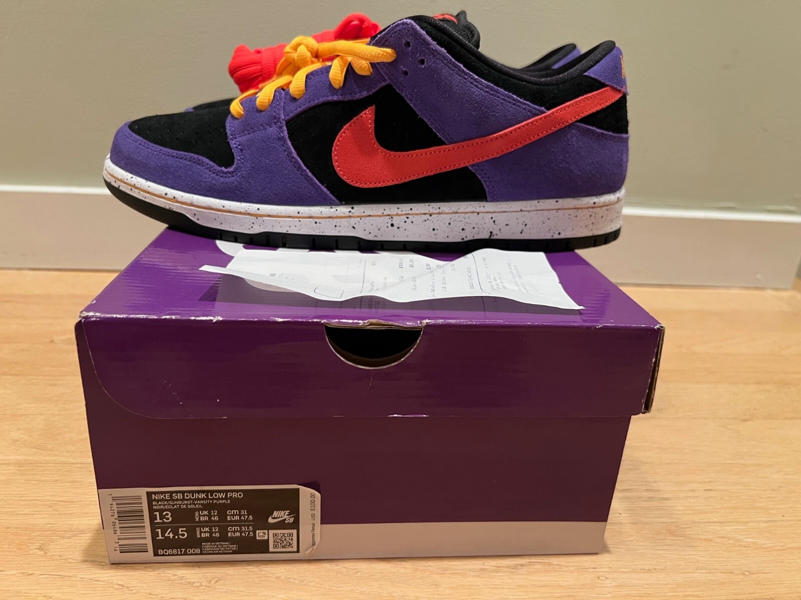 2021 Nike Dunk SB Low Pro ACG Terra Black Purple Orange size 13 | eBay