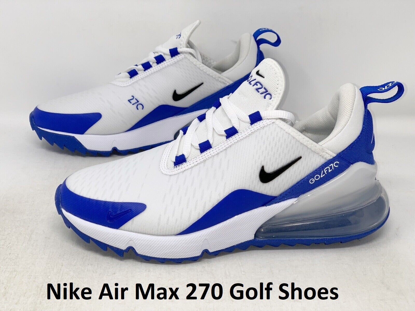 Nike Air Max 270 'Racer Blue' White Waterproof Golf Shoe CK6483