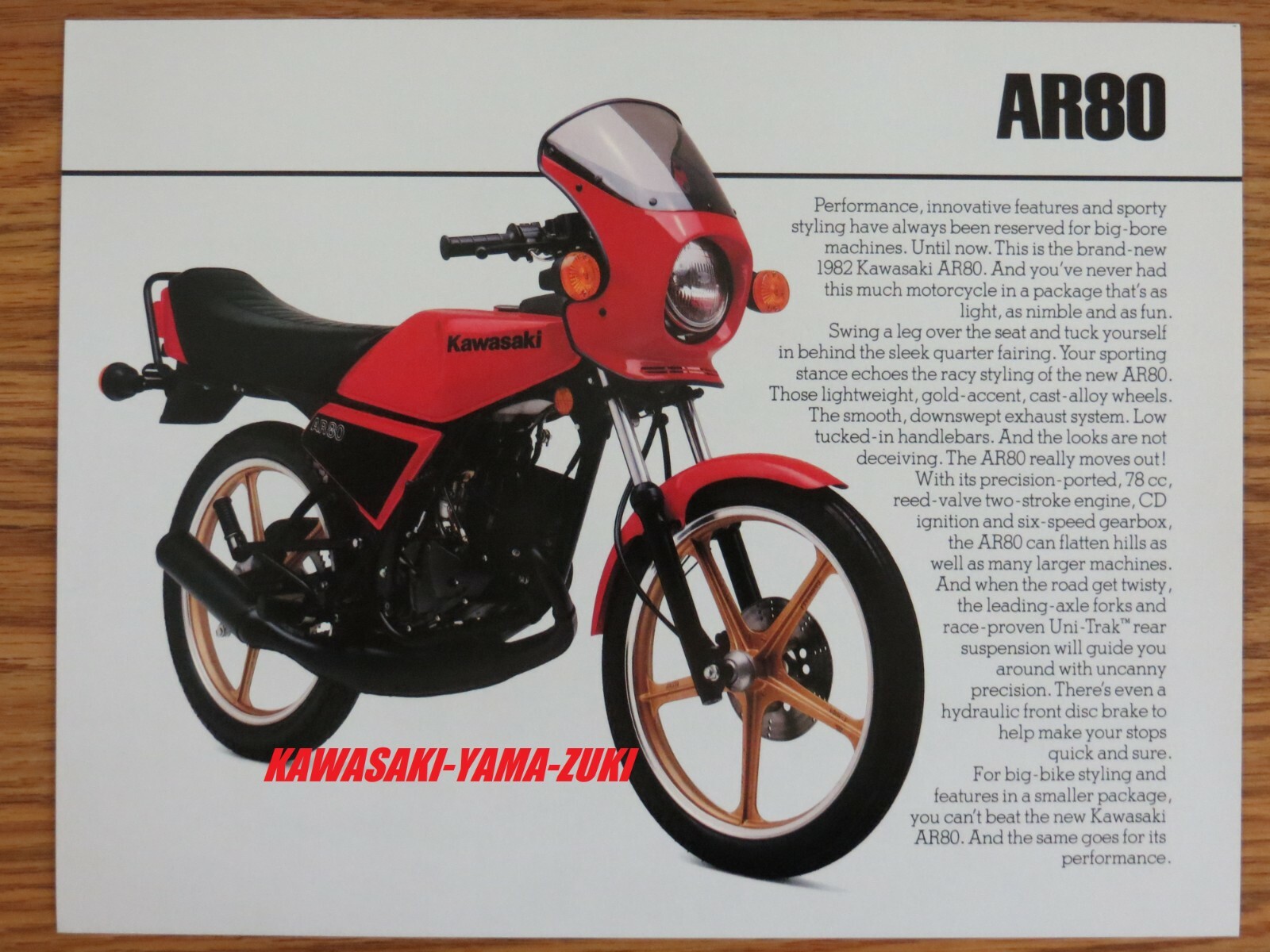 NEW - 1982 AR80-A1 Kawasaki Sales Brochure [OEM/Original] AR80