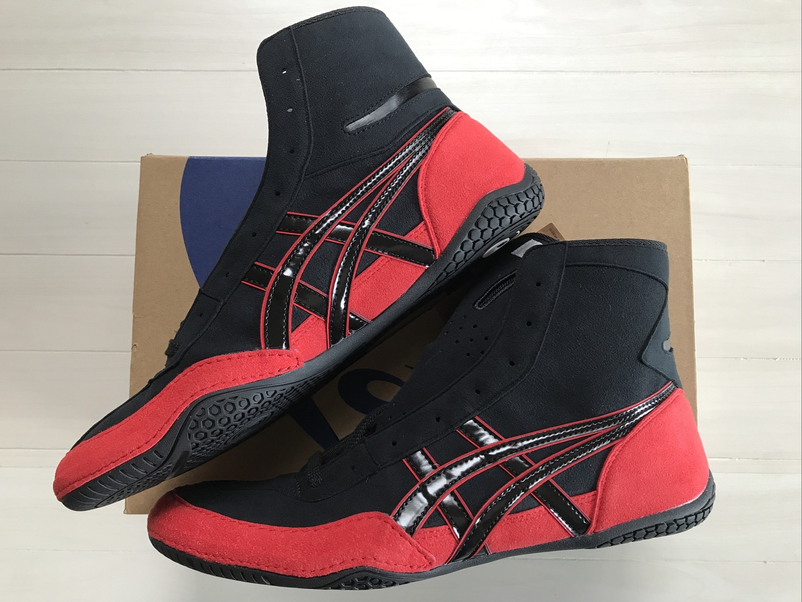 ASICS Wrestling Shoes Black Red x Black x Red 1083A001 EX-EO