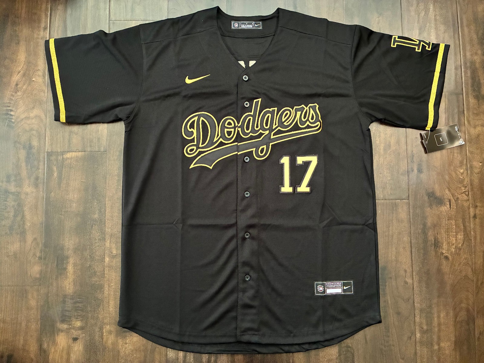 NEW LOS Angeles LA DODGERS Shohei OHTANI Jersey BLACK &GOLD #17