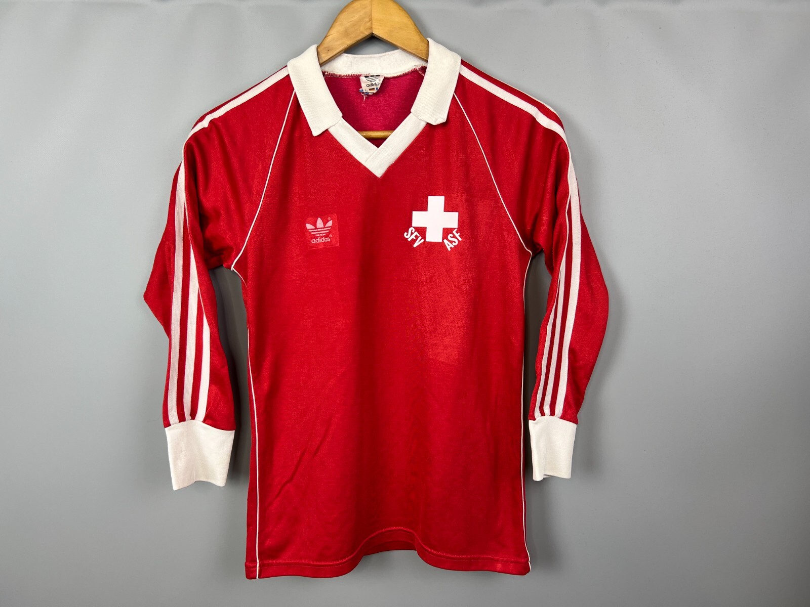 SWITZERLAND 1980 1982 HOME SHIRT FOOTBALL SOCCER JERSEY ADIDAS