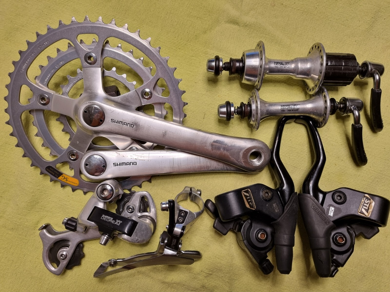 Shimano Deore XT m730 Group Crank, Shifters, Derailleurs, Hubs