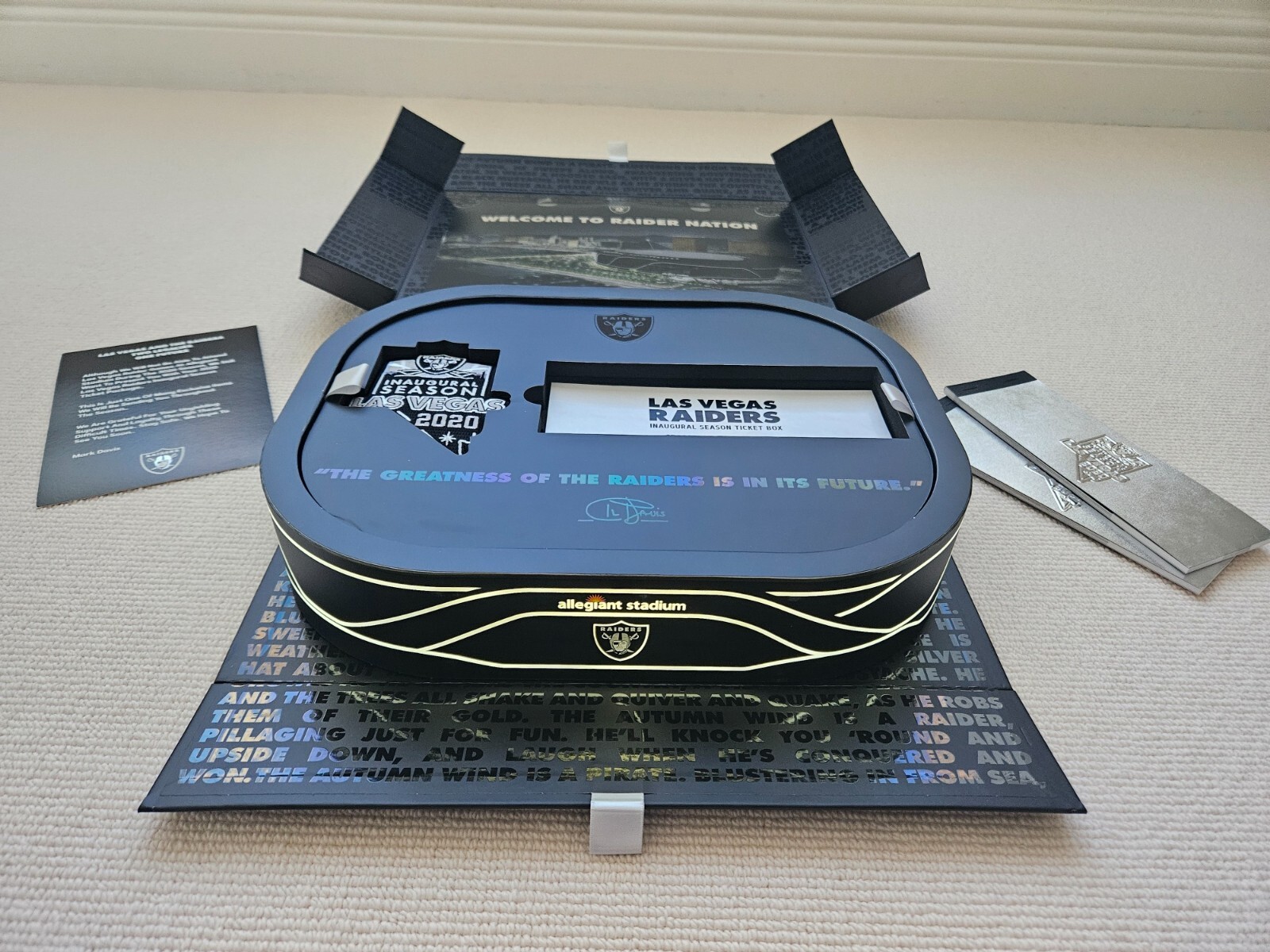 Las Vegas Raiders Inaugural Season Ticket Holder Stadium Giftbox