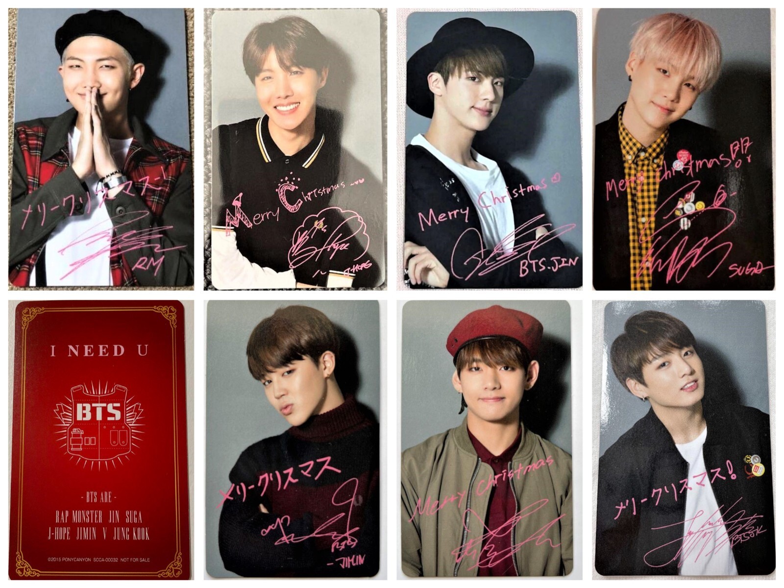 BTS Bangtan I NEED U Japan Christmas Limited Official Photocard