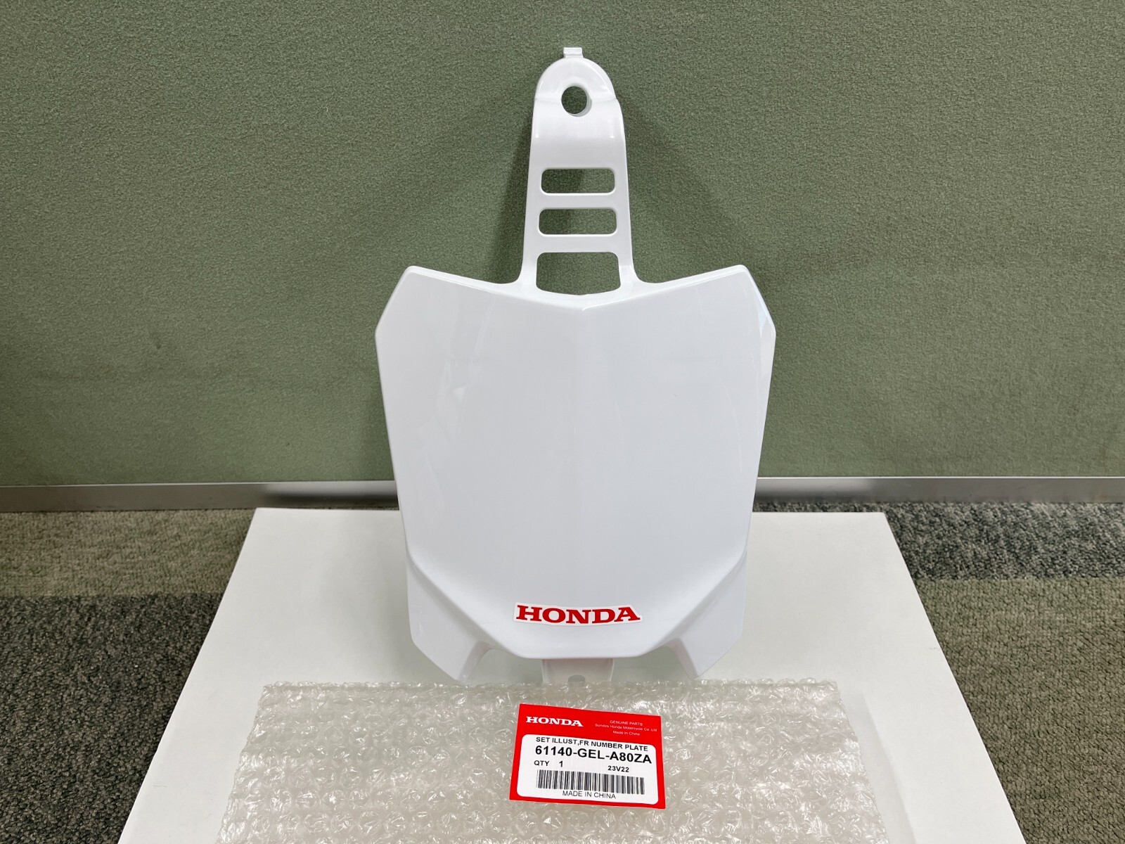 Honda 2013-2021 CRF50F CRF 50 White Front Number Plate 61140-GEL