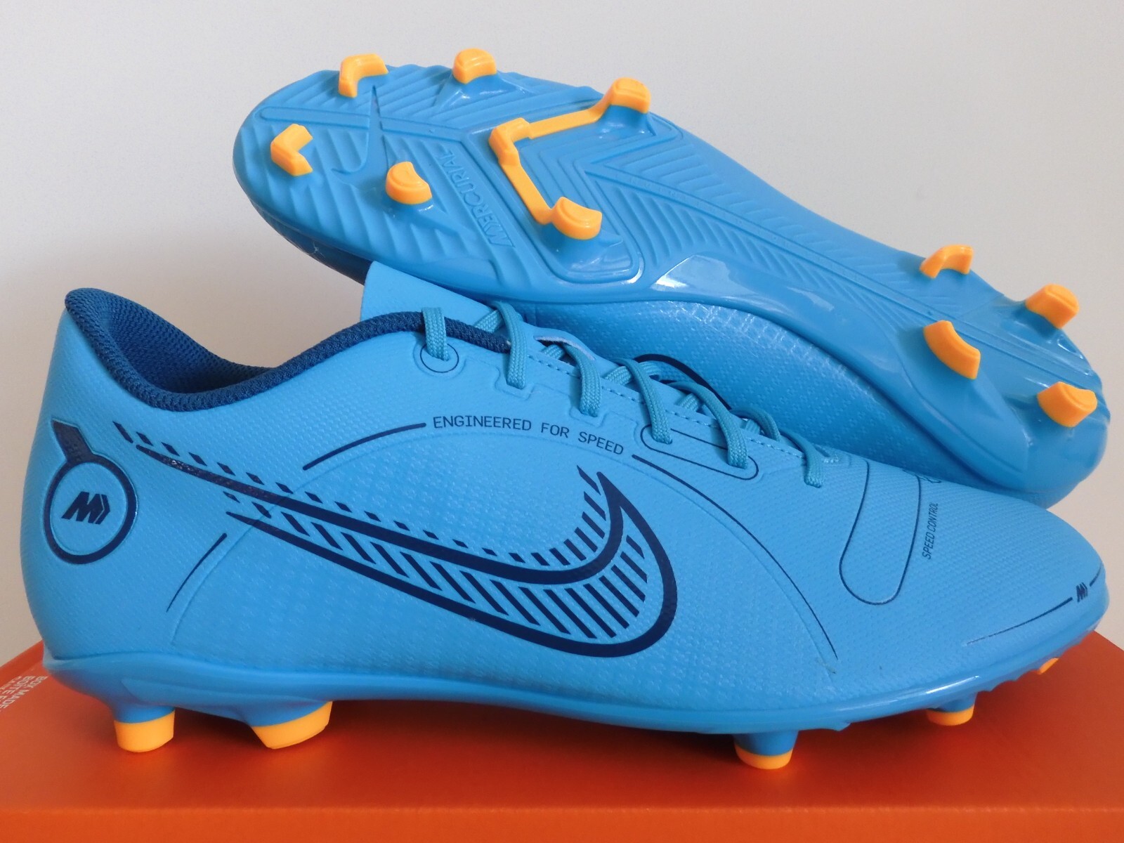 Nike Vapor 14 Club Fg/Mg Chlorine Blue-Laser Orange Sz 11 [DJ2903