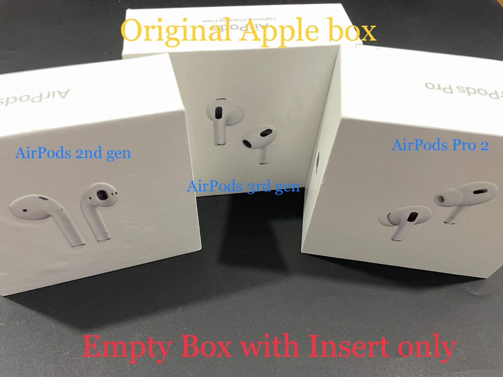 Original Apple Airpods 2 , Pro 2nd , 3rd, Airpods 4 EMPTY Retail