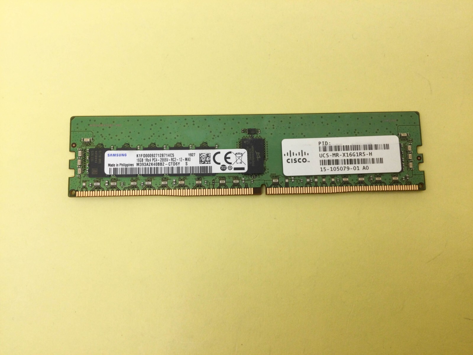SAMSUNG 16GB (1X16GB) 1Rx4 PC4-2666V SERVER MEMORY M393A2K40BB2