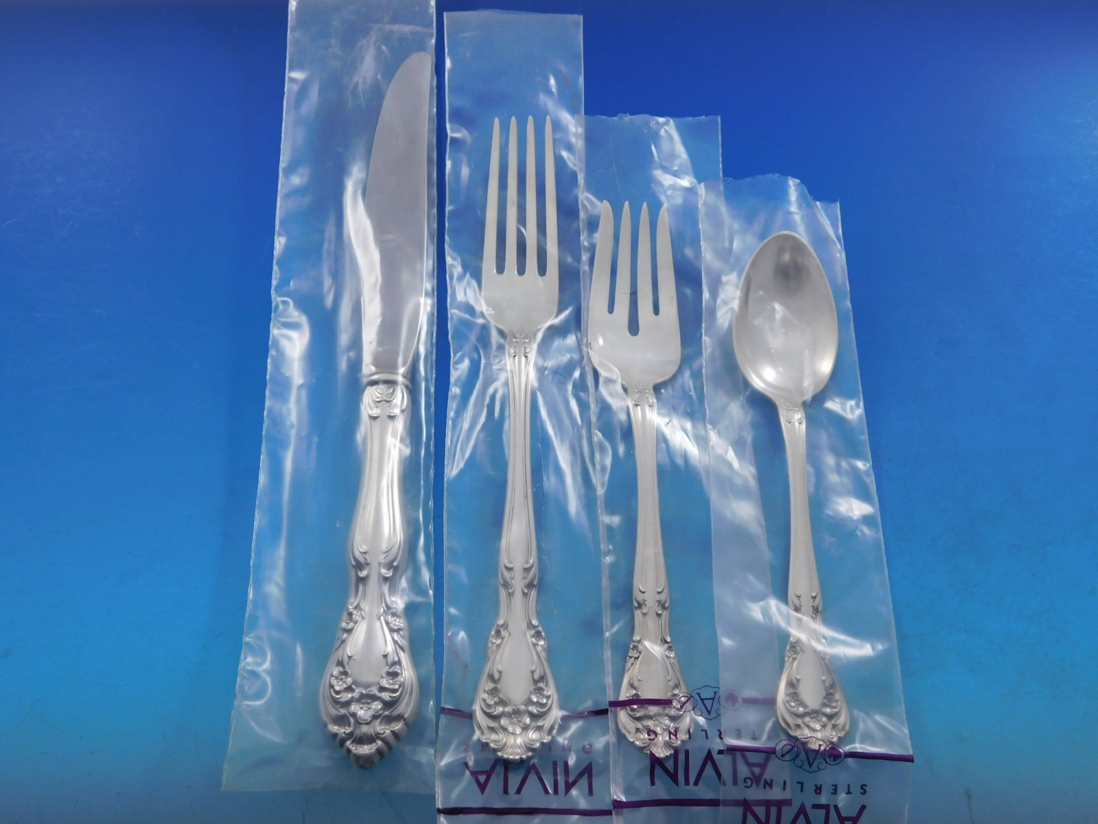 Chateau Rose by Alvin Sterling Silver Flatware Service 6 Set 30 pc