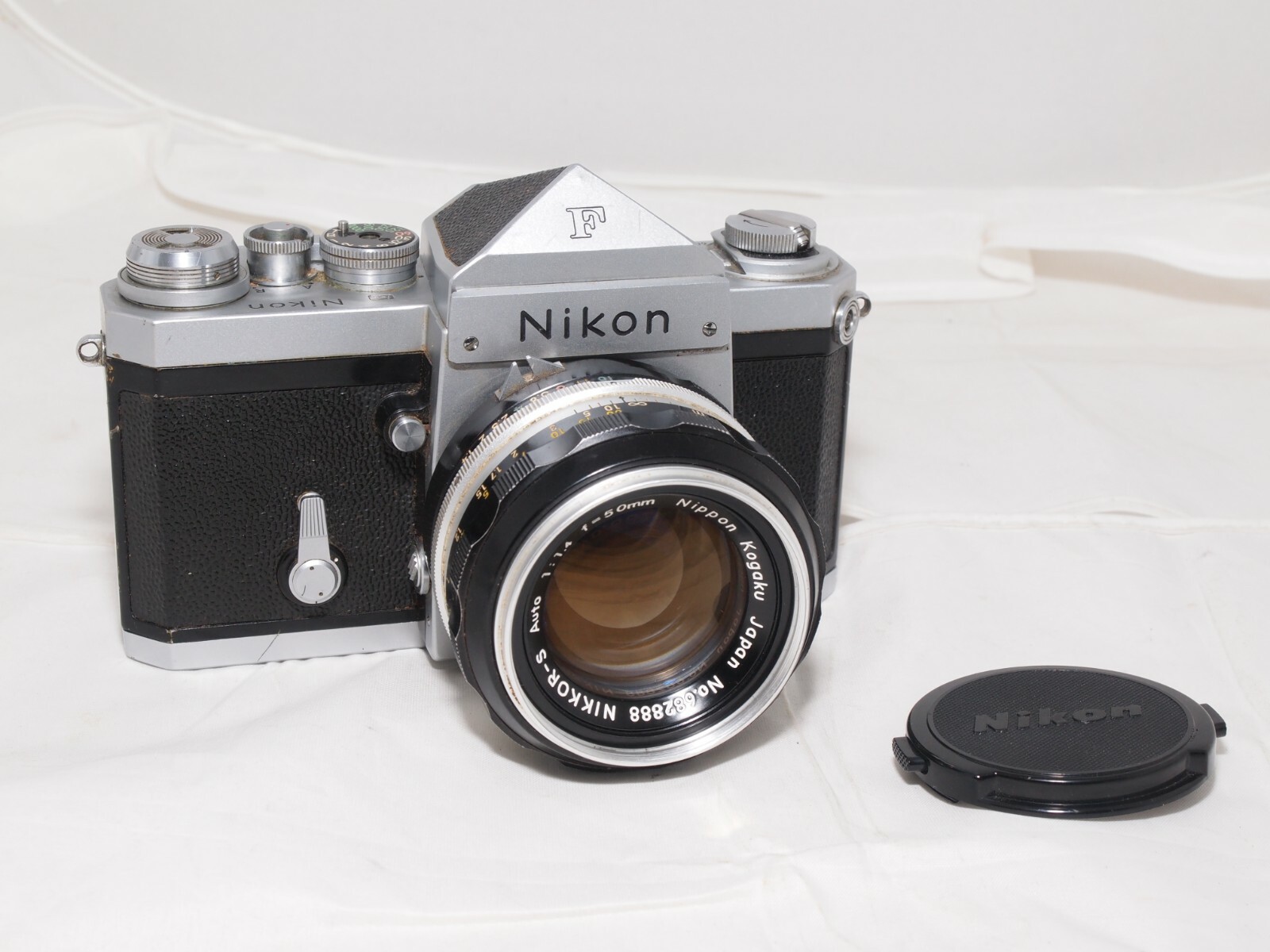 Classic 1968 Nikon F 35mm film slr camera with prism finder and
