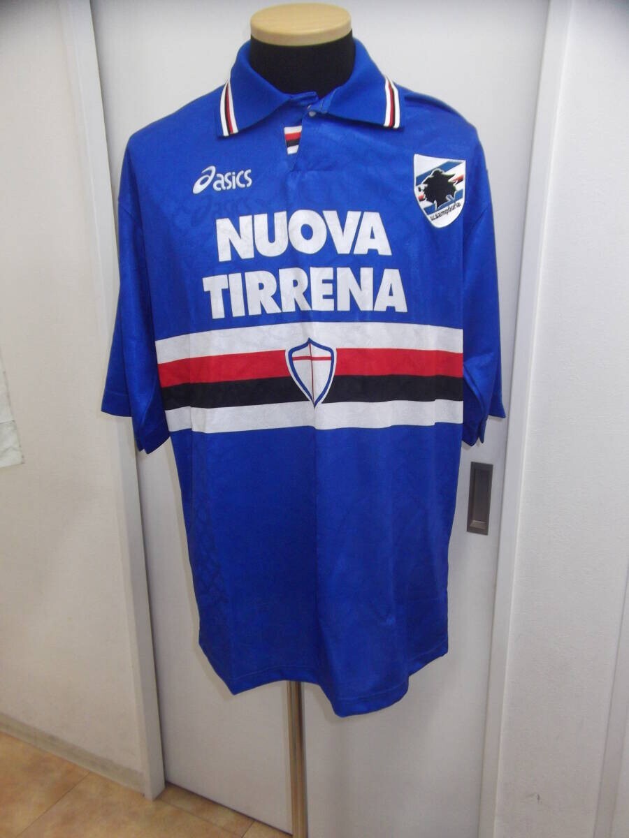 NWT SAMPDORIA 1995 MAGLIA L Home S/S WHITE SHIRT JERSEY ASICS
