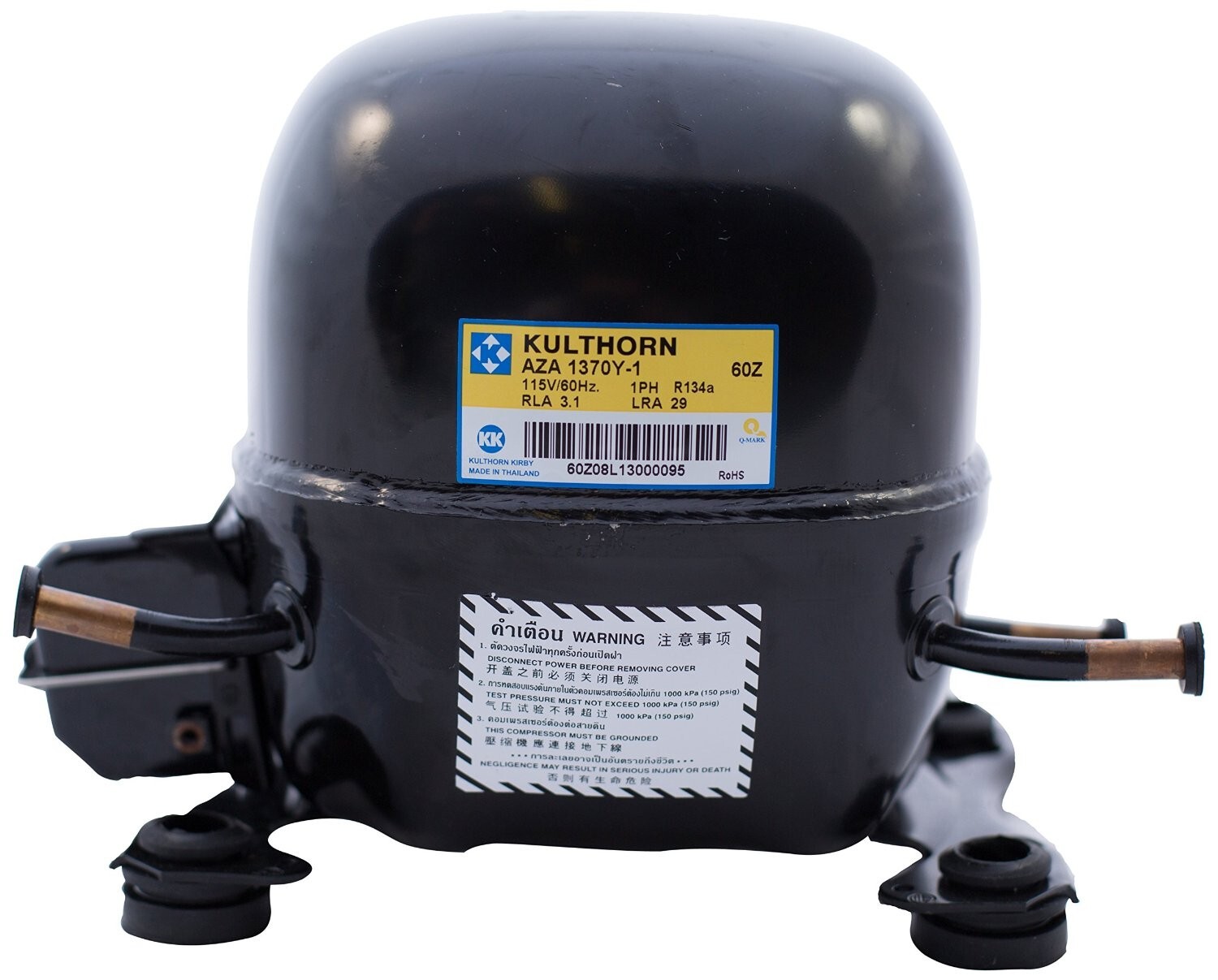 Kulthorn AZA0413YK-151J 1/6 HP Compressor 1361 BTU R513A 115V 60Hz