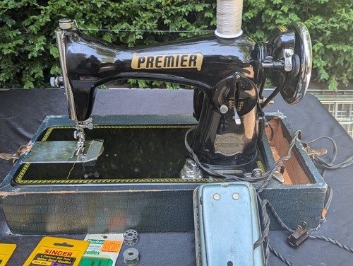 RARE Vintage Premier Super Deluxe 50's Sewing Machine Made in