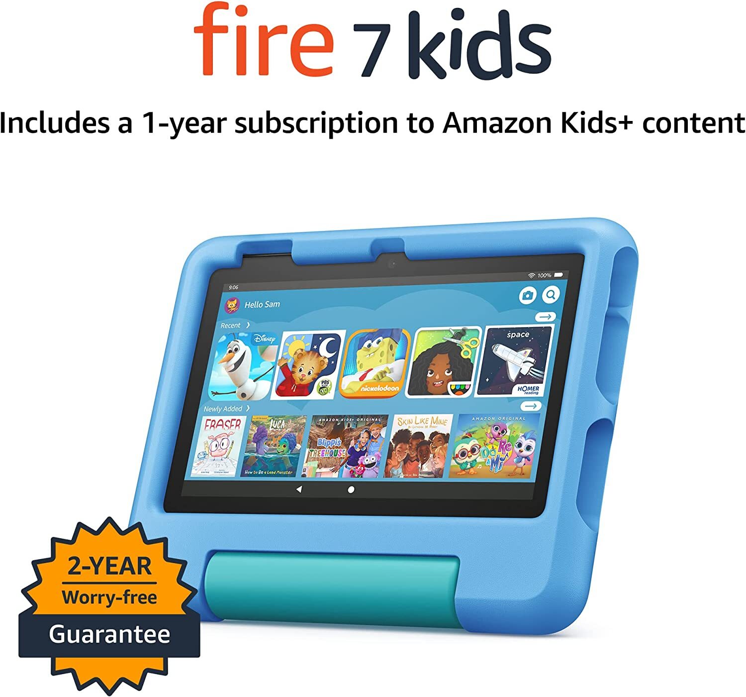 Amazon Fire 7 Kids Edition Tablet Tab 2022 11th Gen with stand for