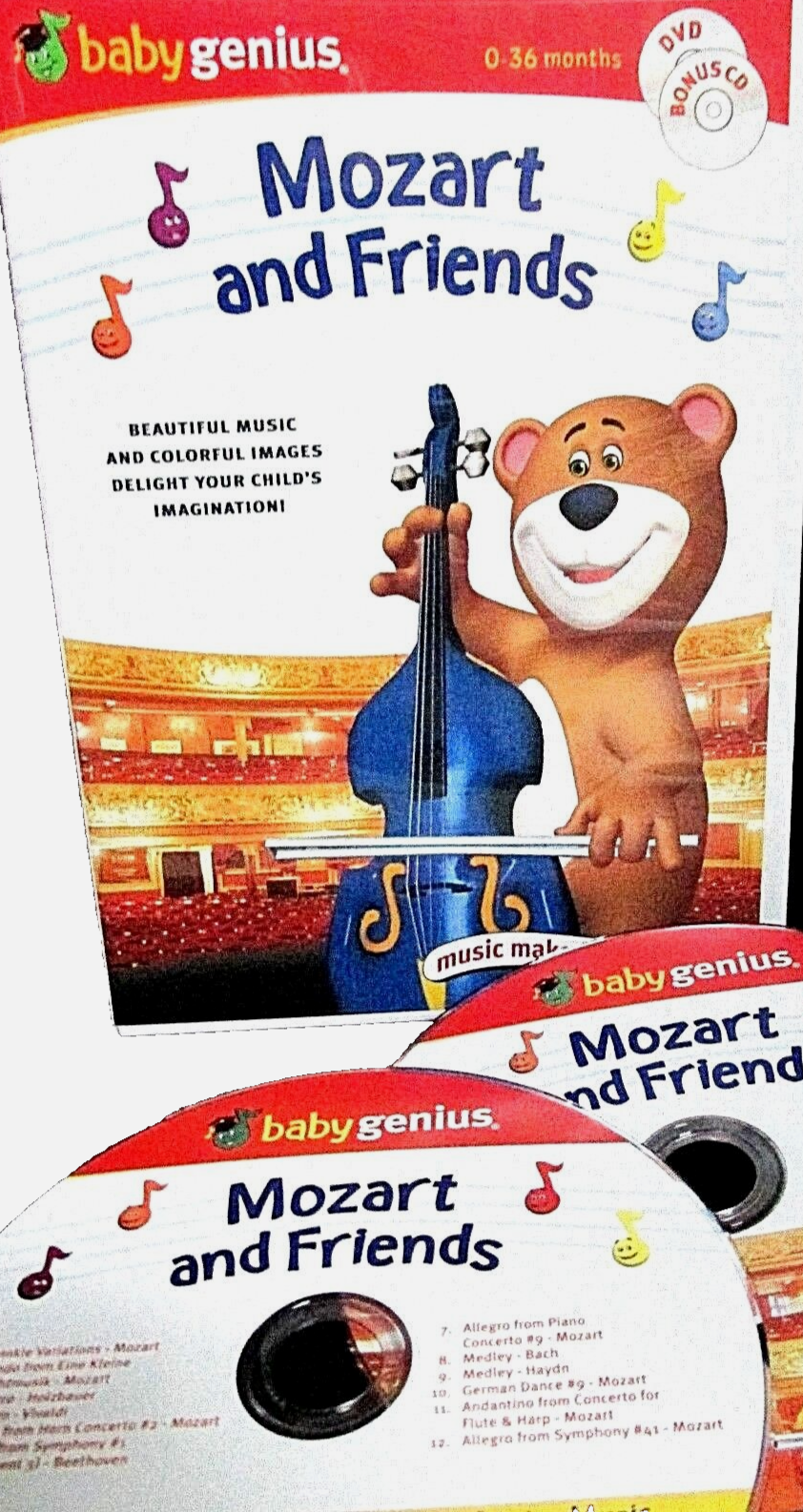 Baby Genius -NEW! DVD & CD Mozart and Friends, Learn, Colors