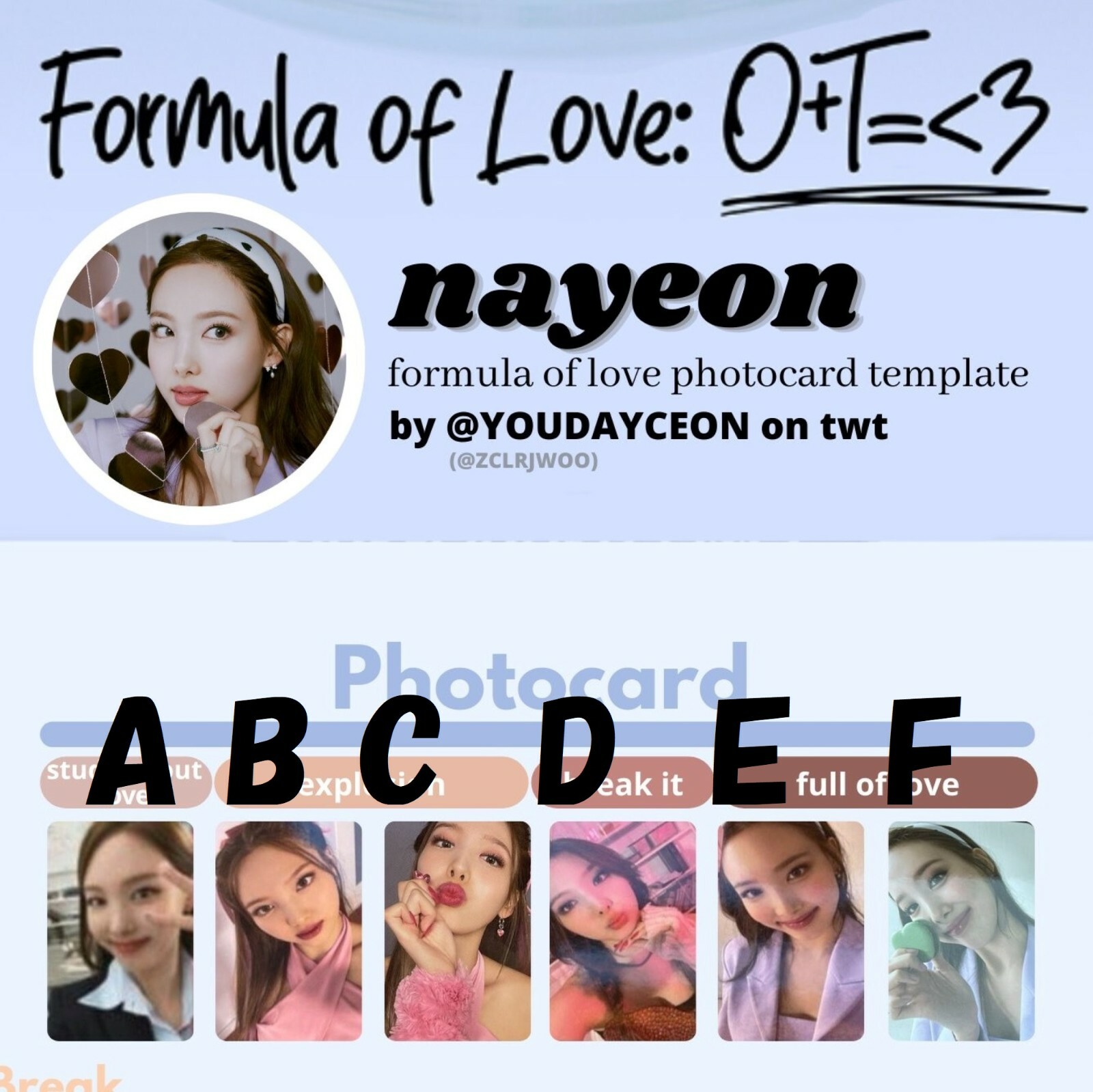NAYEON TWICE - Formula of Love: O+T=＜3 - Official Photo card
