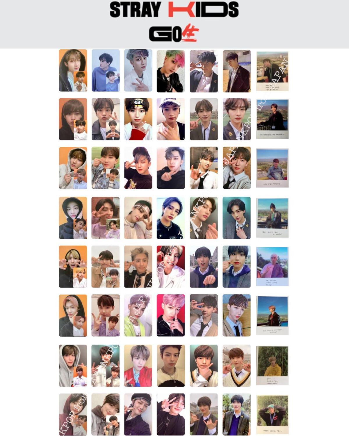 Stray kids GO LIVE GOLIVE ALBUM PHOTO CARD Bang chan Lee know Han