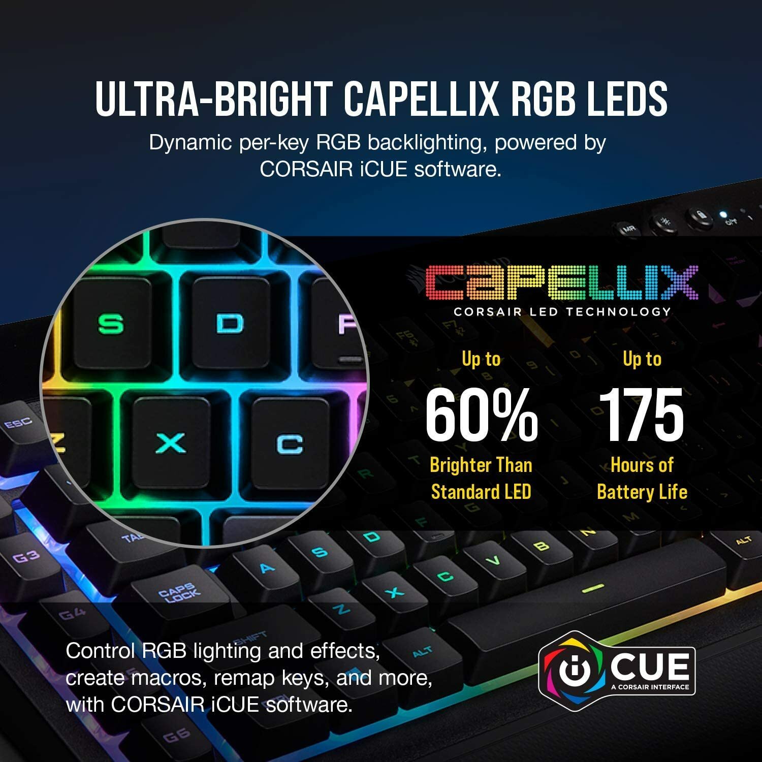 CORSAIR K57 RGB Wireless Gaming Keyboard With Slipstream - Brand