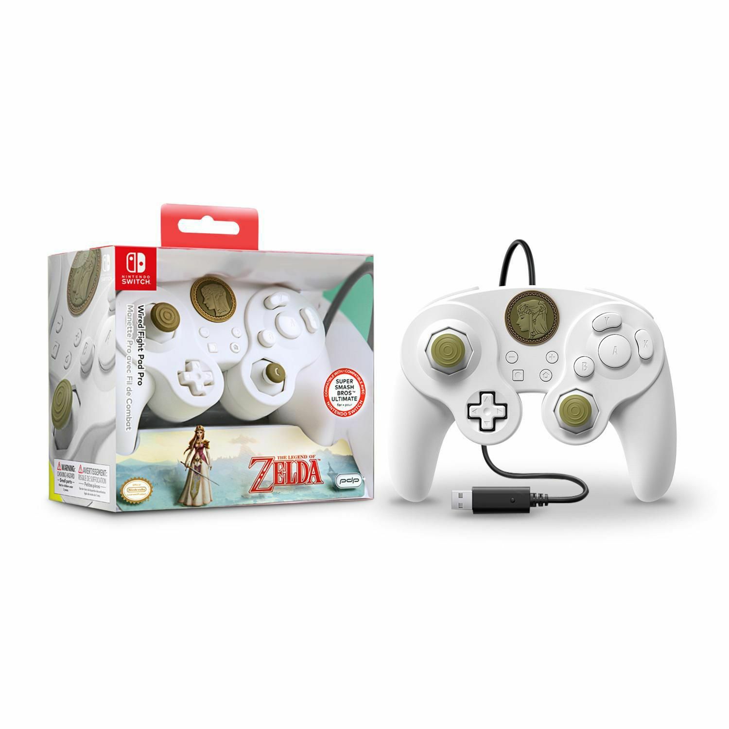 PDP *OFFICIAL* Wired Fight Pad Pro Controller *PRINCESS ZELDA