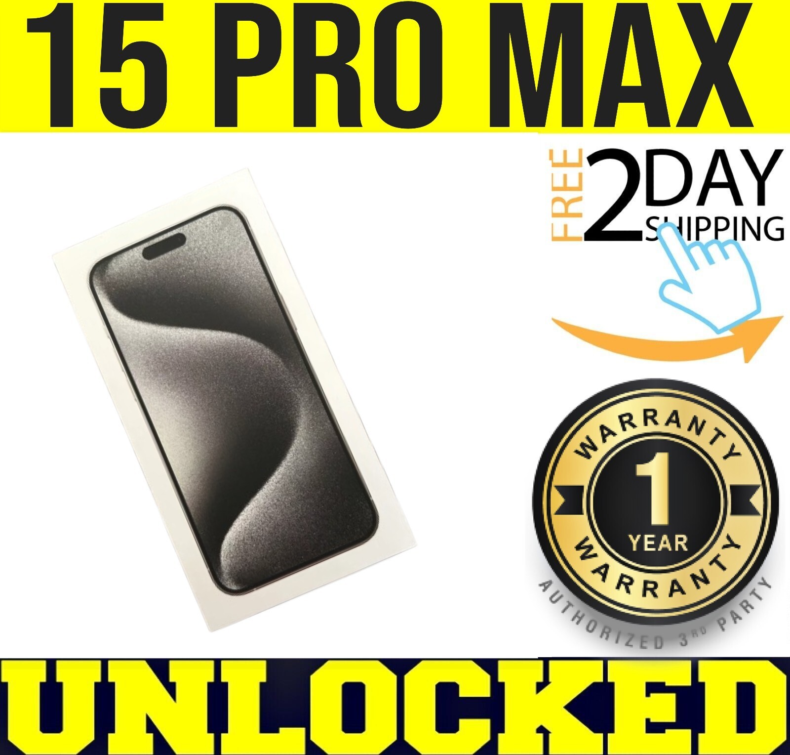 APPLE IPHONE 15 PRO MAX 256GB WHITE (FACTORY UNLOCKED) ✓NEVER