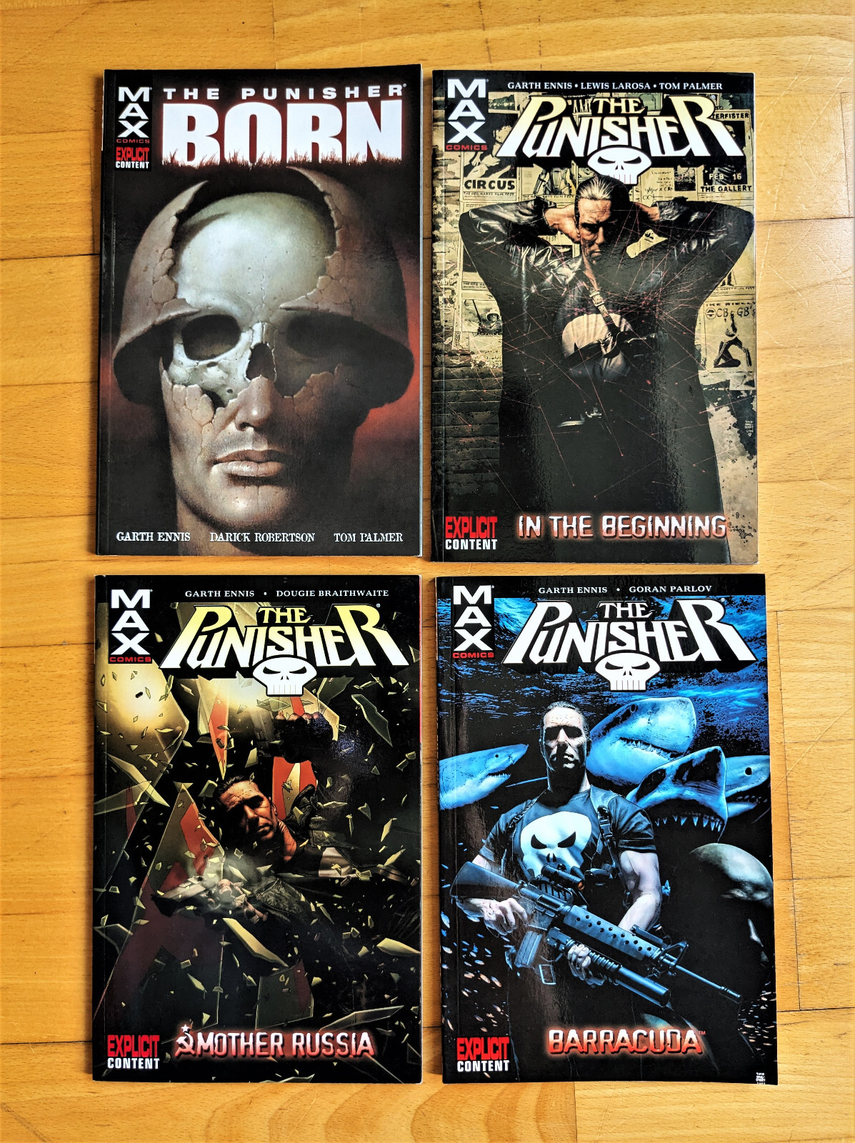 THE PUNISHER MAX TPB lot - Born, & Vols 1, 3, 6 Ennis Paperbacks