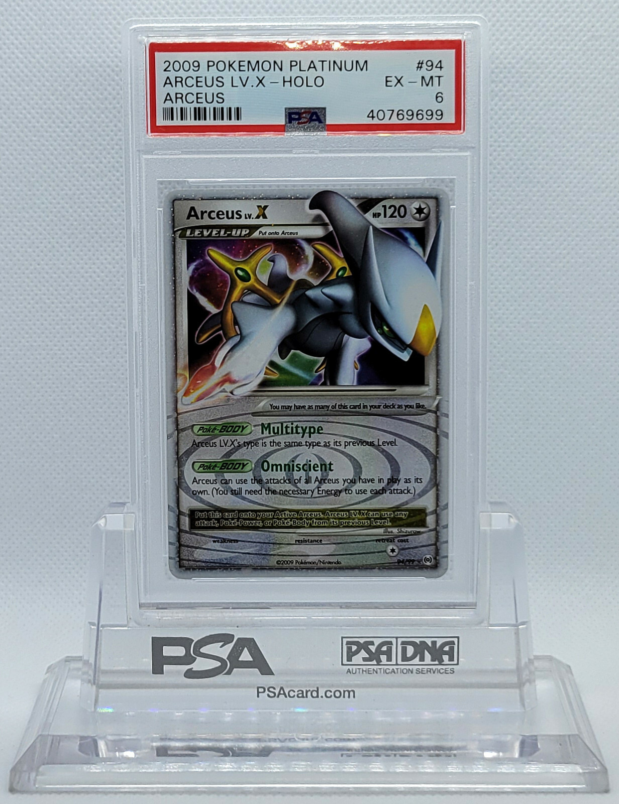 POKEMON ARCEUS LV X #94 ULTRA RARE HOLO FOIL CARD PSA 6 EX-MT