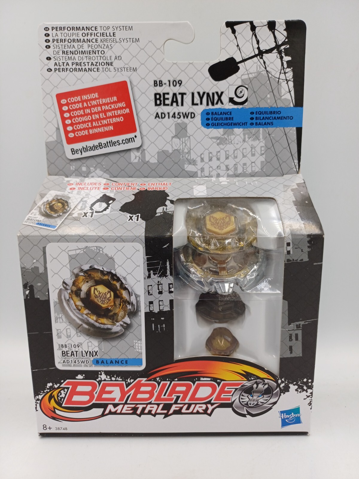 Beyblade Metal Fury - Beat Lynx BB-109 / AD145WD - Hasbro 2012