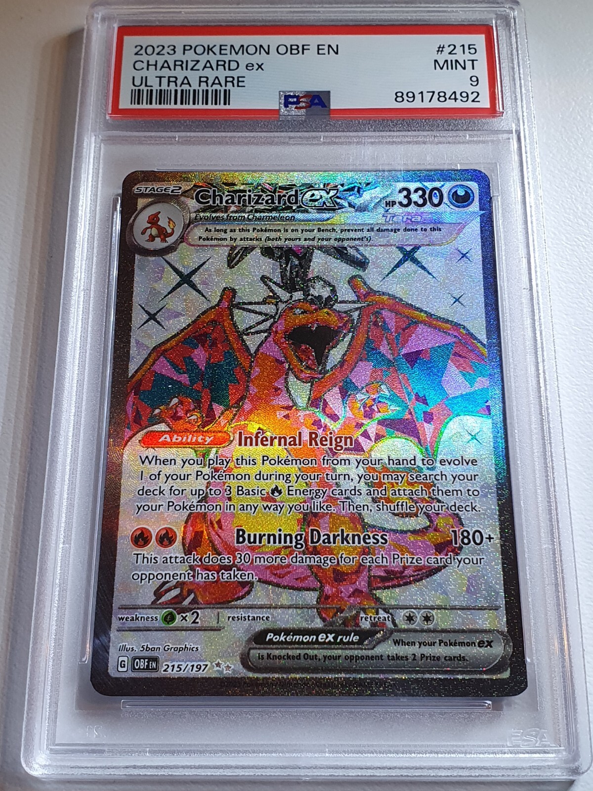 2023 Pokemon Charizard ex 215/197 Obf En-Obsidian Flames Holo