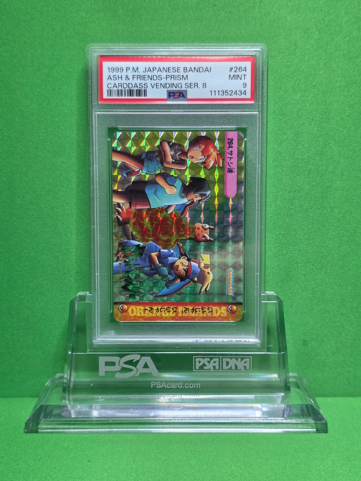 POKEMON 1999 CARDDASS VENDING SERIES 8 ASH & FRIENDS PRISM 264 PSA