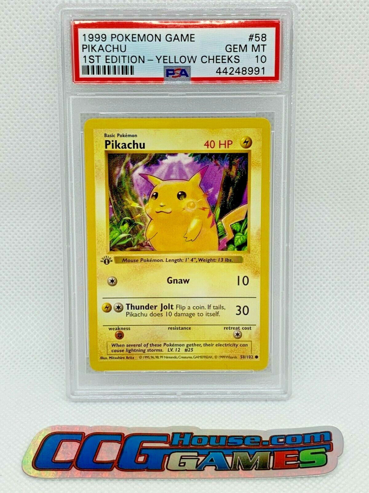 Pokemon Pikachu #58 Yellow Cheeks 1st Edition 1999 PSA GEM MINT 10