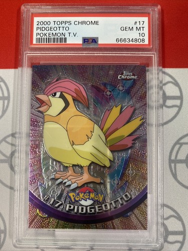 PSA 10 GEM MINT PIDGEOTTO # 17 Topps Chrome HOLO RARE Series 1