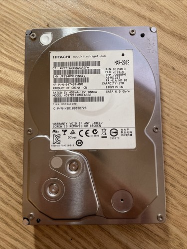 Hitachi HP 1TB 7.2K SATA 3.5