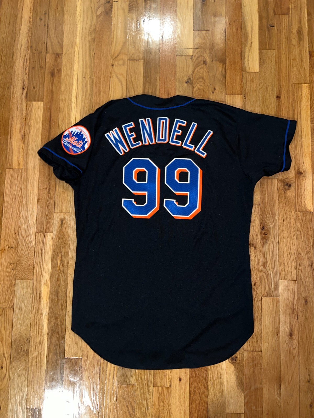 TURK WENDELL Russell Athletic AUTHENTIC NEW YORK METS Black Jersey